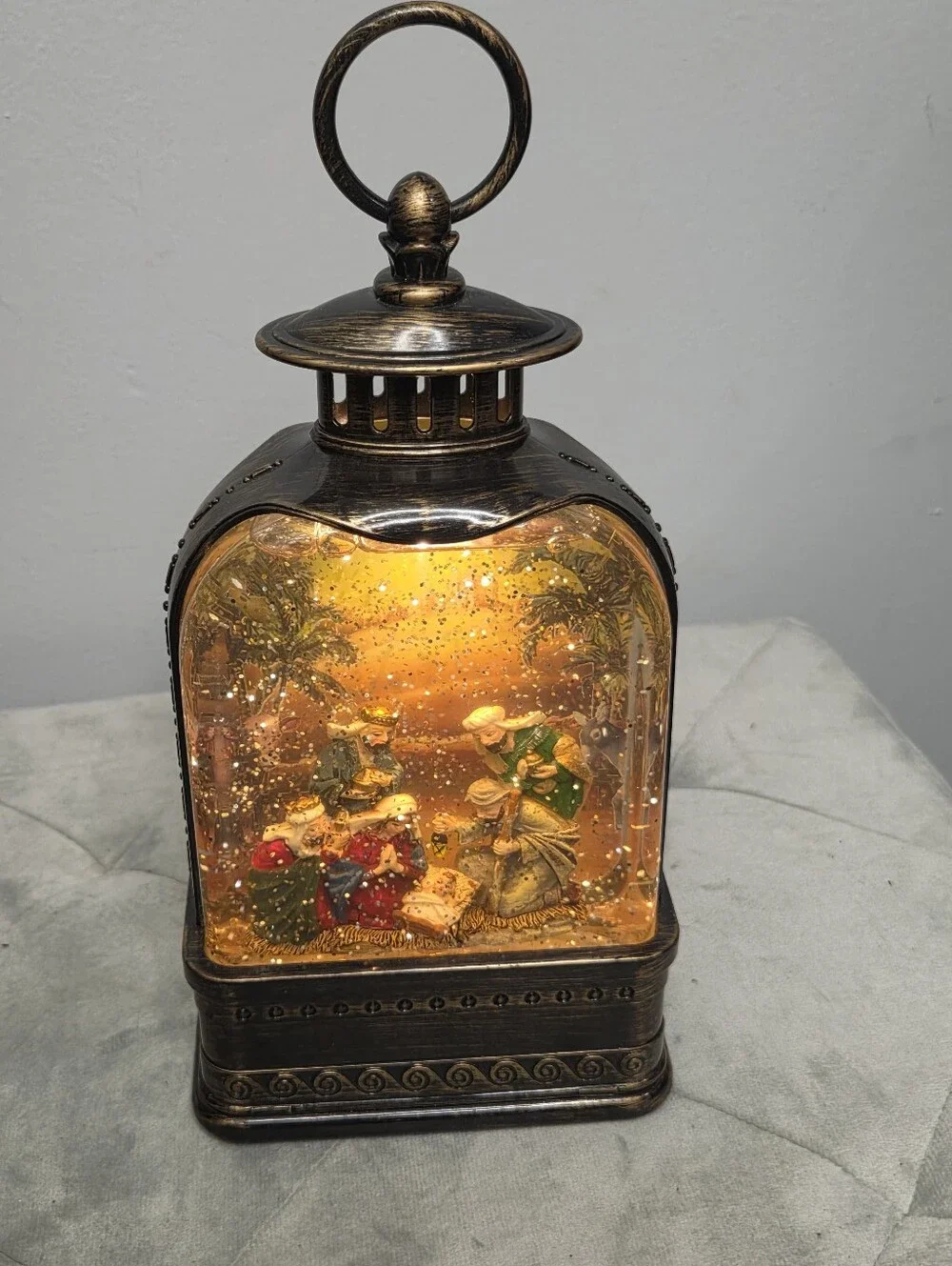 Bronze-Tone Nativity Lantern Home Accent with Musical Features